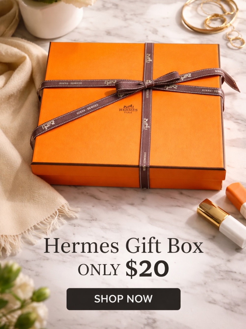 💄 Hermes box W/Ribbon